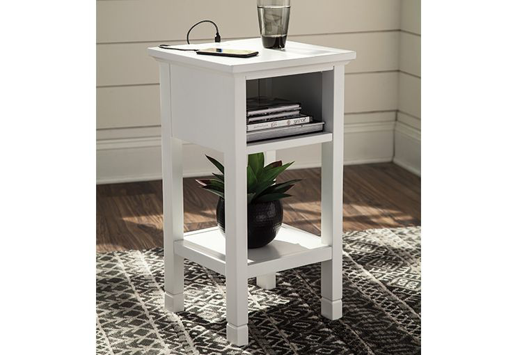 Buy Marnville White Accent Table with USB Port Part A4000090