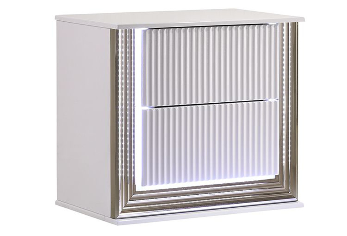 Buy Aspen White Nightstand with Led Lights Part ASPENNS W/ LED Badcock & More