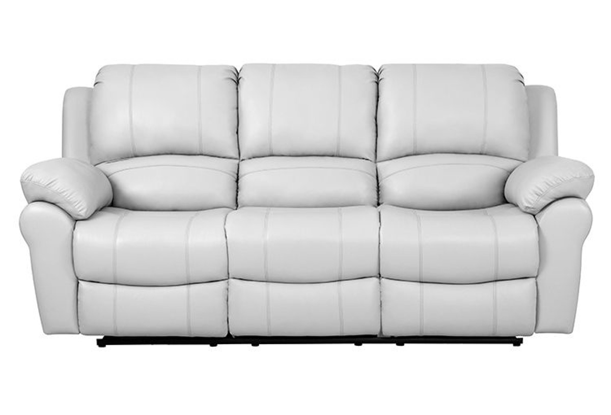Buy Quincy Cream Leather Dual Power Reclining Sofa & Loveseat Part