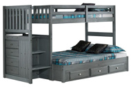 Picture of Madison Grey Twin/Full Staircase Bunk Bed