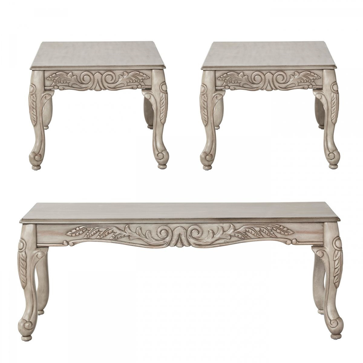 Picture of Tinsley White Wash 3 PC Table Group