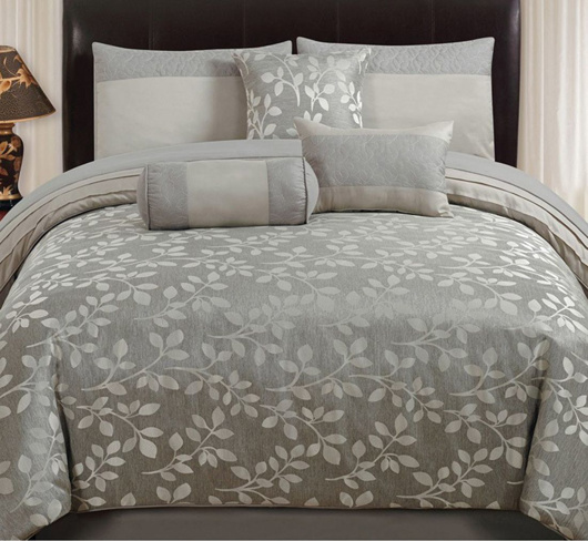 Picture of Platinum Leaves King 7 PC Comforter Set