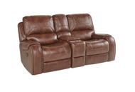 Picture of Wescott Brown Reclining Console Loveseat