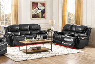 Picture of Flynn Black Reclining Sofa & Console Loveseat