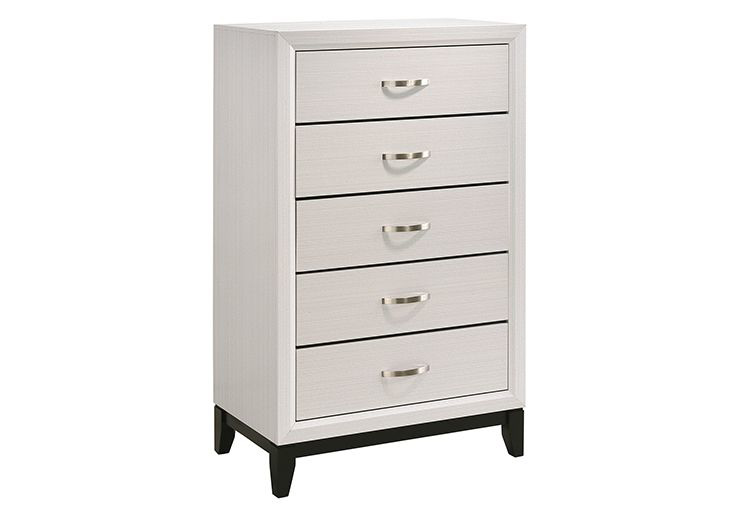 Buy Alexis White 5 Drawer Chest - Part# B4610-4 | Badcock & More