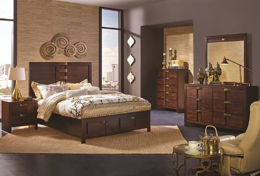 Picture of Diplomat Chestnut 3 PC Queen Storage Bed