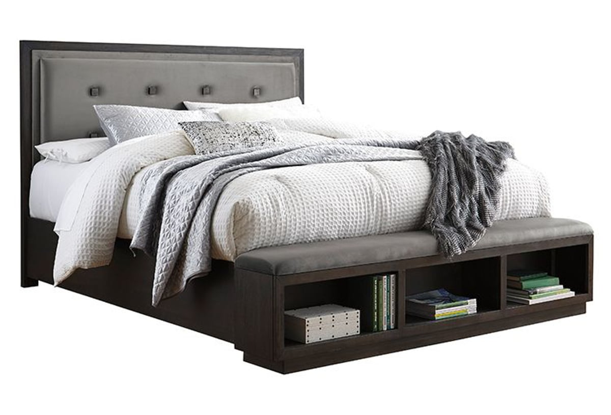 Picture of Hyndell Brown Queen Storage Bed