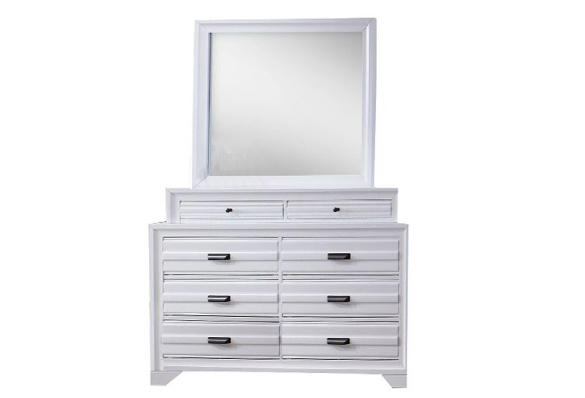 Buy Trifecta White Dresser Mirror Part C5236w Badcock More