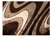 Brown Wavy Abstract Area Rug