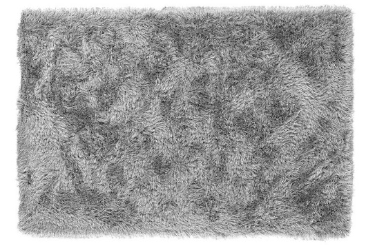 Solid Silver Grey Shag Area Rug
