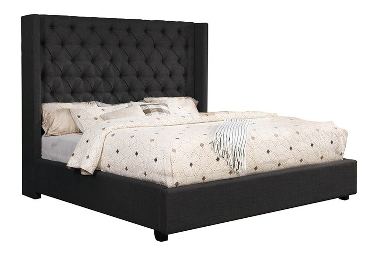 Buy Brooks Dark Grey Upholstered King Bed Part C9246n Fox Btdg