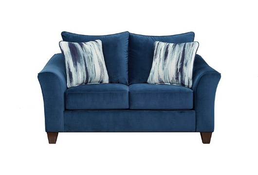 Picture of Velour Blue Loveseat