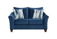 Picture of Velour Blue Sofa & Loveseat