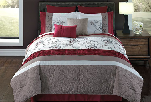 Picture of Eloise Red 8 PC King Comforter Set