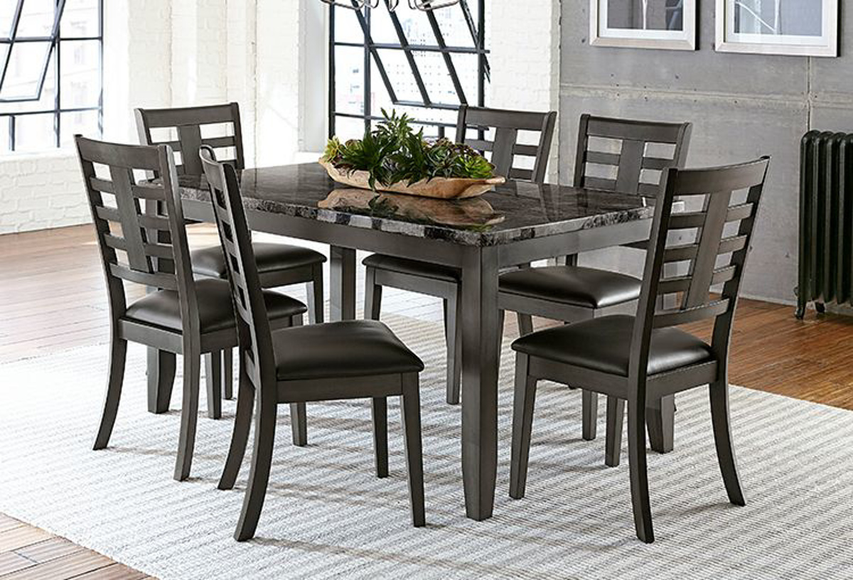 Buy Canaan Grey 7 PC Dining Room Part 10272 Badcock More