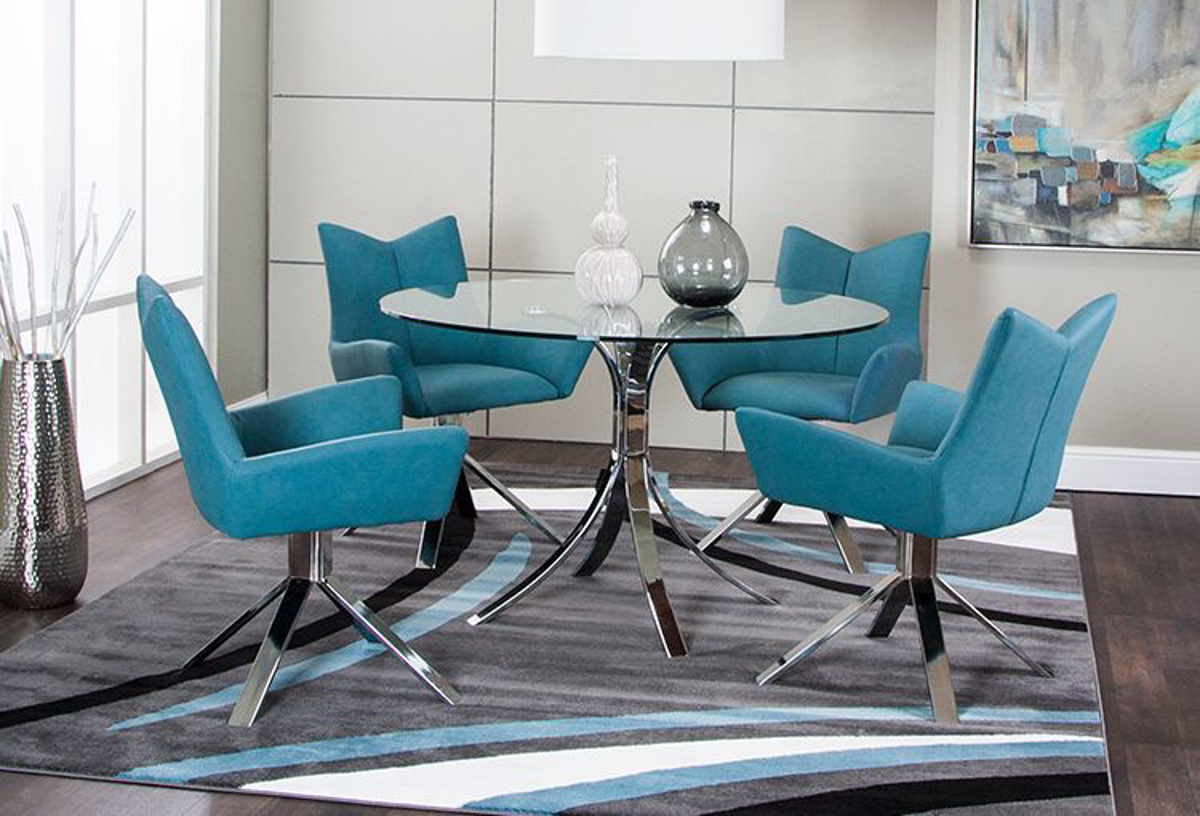 Galaxy Chrome Turquoise 5 Pc Dining Room Part 778 Bad Galaxy Chrome Turquoise 5 Pc Dining