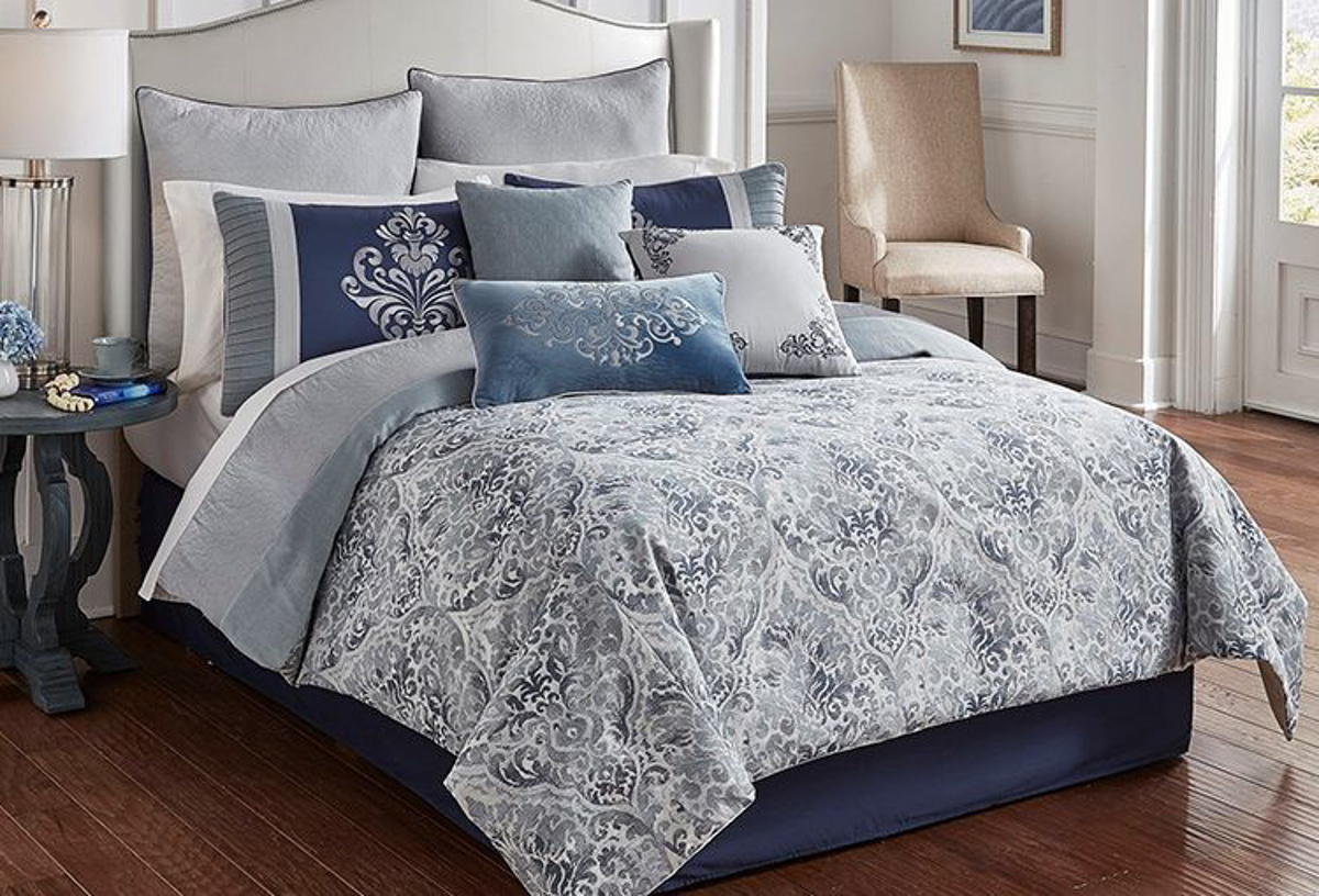 Buy Charles Blue 9 10 Pc Comforter Set Part Badcock More