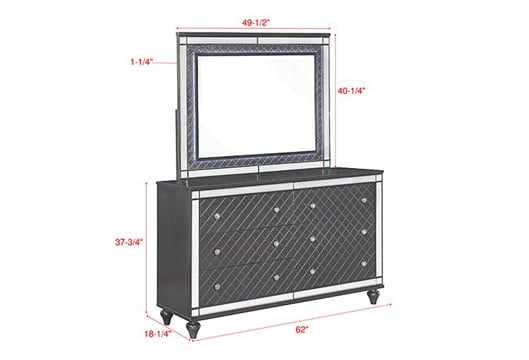 Picture of Refino Grey Dresser/Mirror with LED Lights