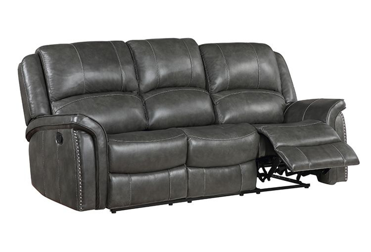 Grant Grey Leather Reclining Sofa, Leather Reclining Furniture
