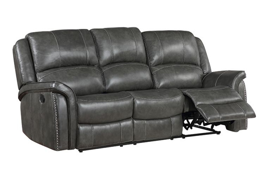Picture of Grant Grey Leather Reclining Sofa