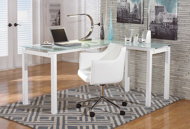 Picture of Baraga White Swivel Desk Chair
