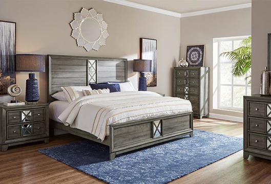 Buy Refino Grey 5 PC Queen Bedroom Set - Part# | Badcock & More