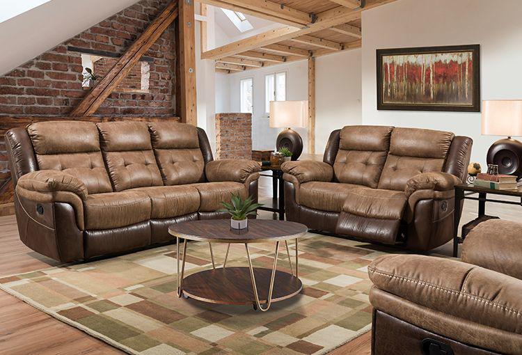 Buy Boulder Two-Tone Reclining Sofa Online | Badcock & More