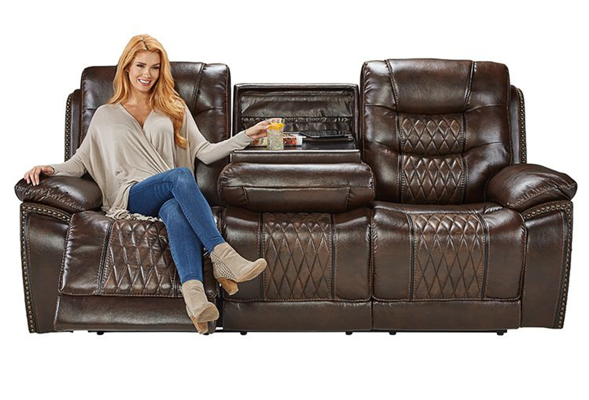 Buy Royce Reclining Sofa with Dropdown Table Online Badcock & More
