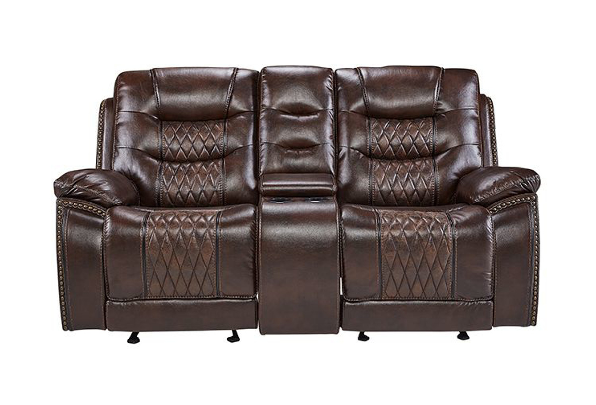 Picture of Royce Bronze Reclining Console Loveseat