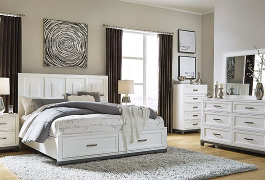Brynburg White 5 Pc Queen Bedroom, Mor Furniture King Bed Frames