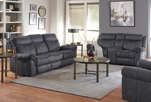 Picture of Knoxville Grey Reclining Console Loveseat