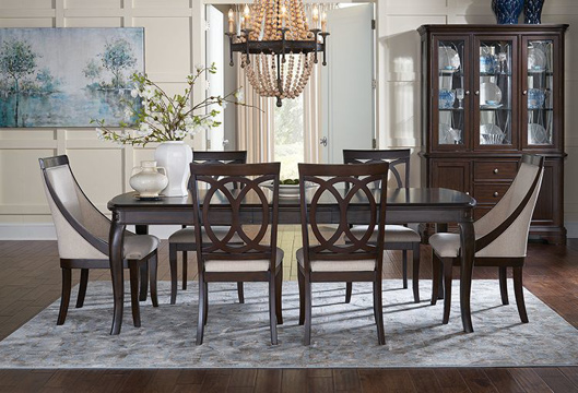 Picture of Jolie Cherry 7 PC Dining Room with Parsons Chairs