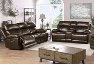 Picture of Kent Chestnut Leather Reclining Sofa