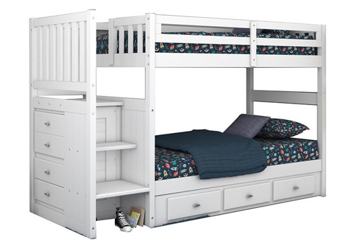 Picture of Forrester White Twin/Twin Staircase Bunk Bed