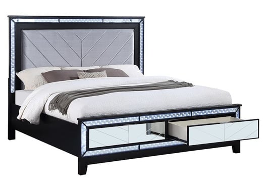 Picture of Reflections Black/Mirror 3 PC King Storage Bed