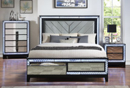Picture of Reflections Black/Mirror 3 PC King Storage Bed
