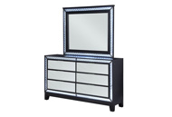 Picture of Reflections Black/Mirror Dresser & Mirror with LED Lights