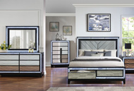 Picture of Reflections Black/Mirror Dresser & Mirror with LED Lights