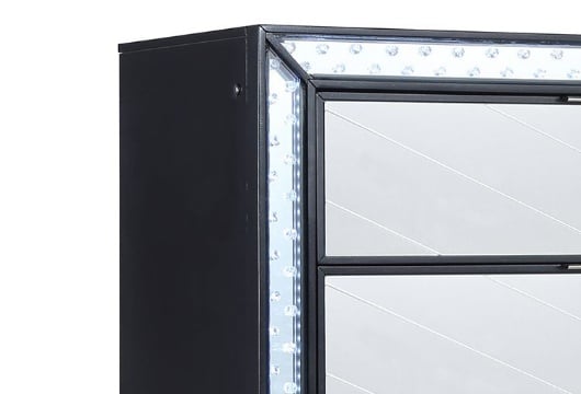 Picture of Reflections Black/Mirror Nightstand with LED Lights