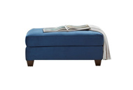 Picture of Velour Blue Cocktail Ottoman