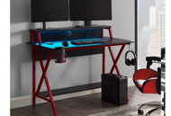 Picture of Gaming Desk with LED Lights - Red