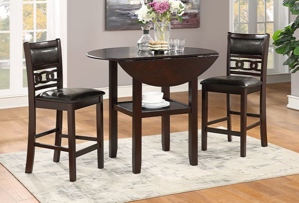 Picture of Gia Ebony 3 PC Counter Height Drop Leaf Dinette