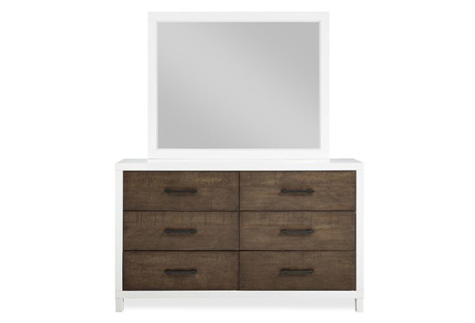 Picture of Daughtrey White/Brown Dresser & Mirror