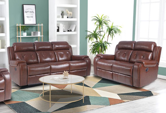Picture of Clydesdale Reclining Leather Sofa & Loveseat