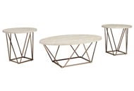 Picture of Tarica Gold/White 3 PC Table Set