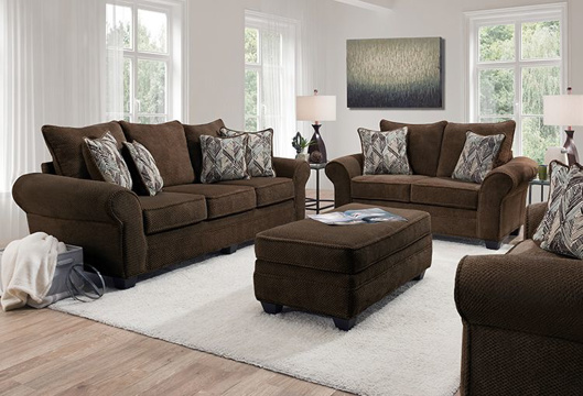 Picture of Rochester Chocolate Sofa & Loveseat