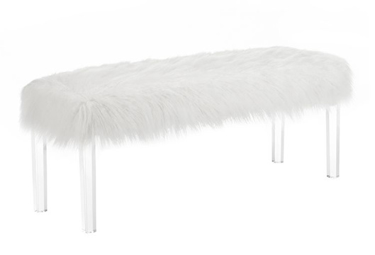 Picture of Fatima White/Acrylic Accent Bench