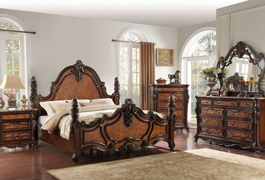 Picture of Freemont Cherry 3 PC Queen Poster Bed