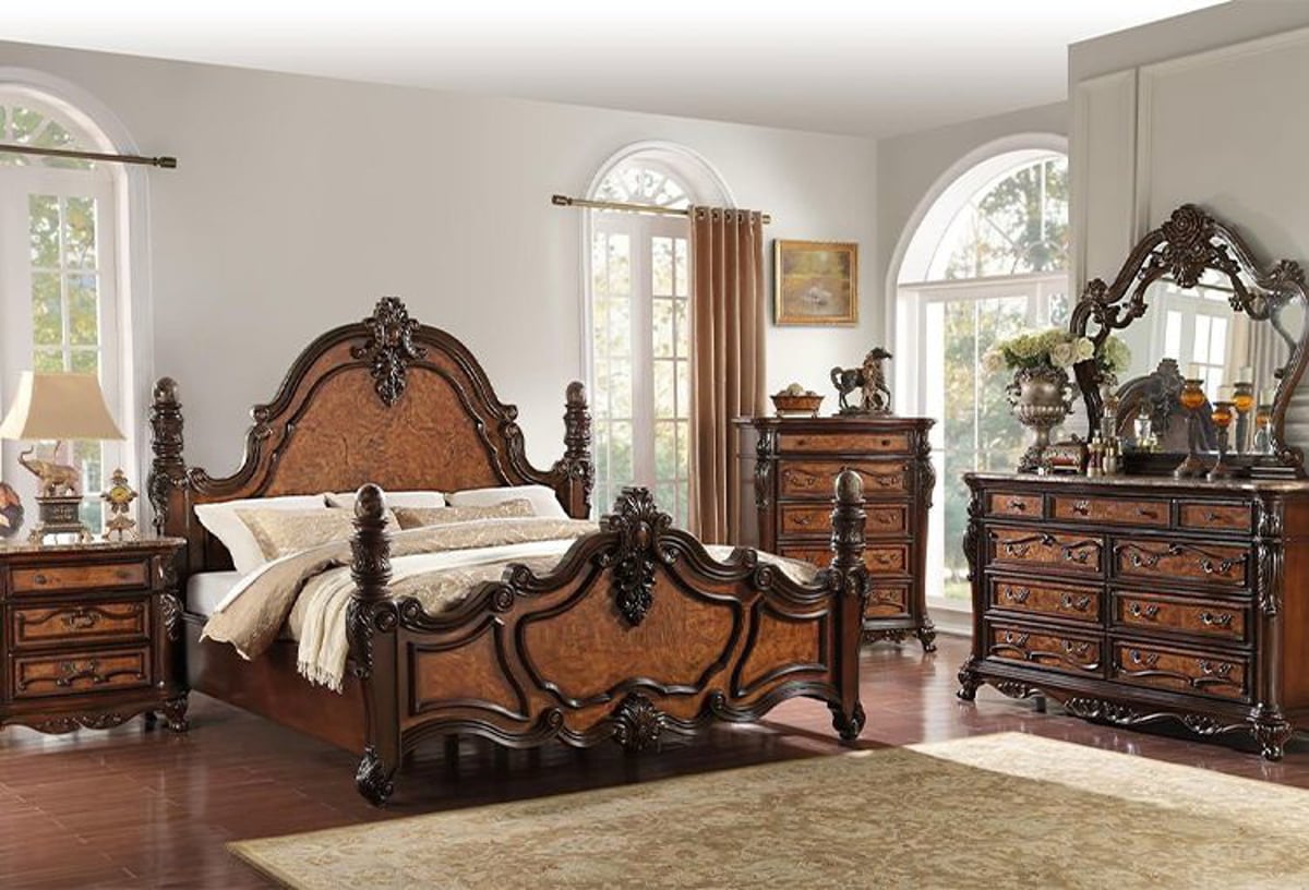 Picture of Freemont Cherry 3 PC King Poster Bed