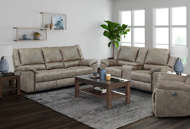 Picture of Tanner Beige Power Reclining Sofa with Drop Down Table